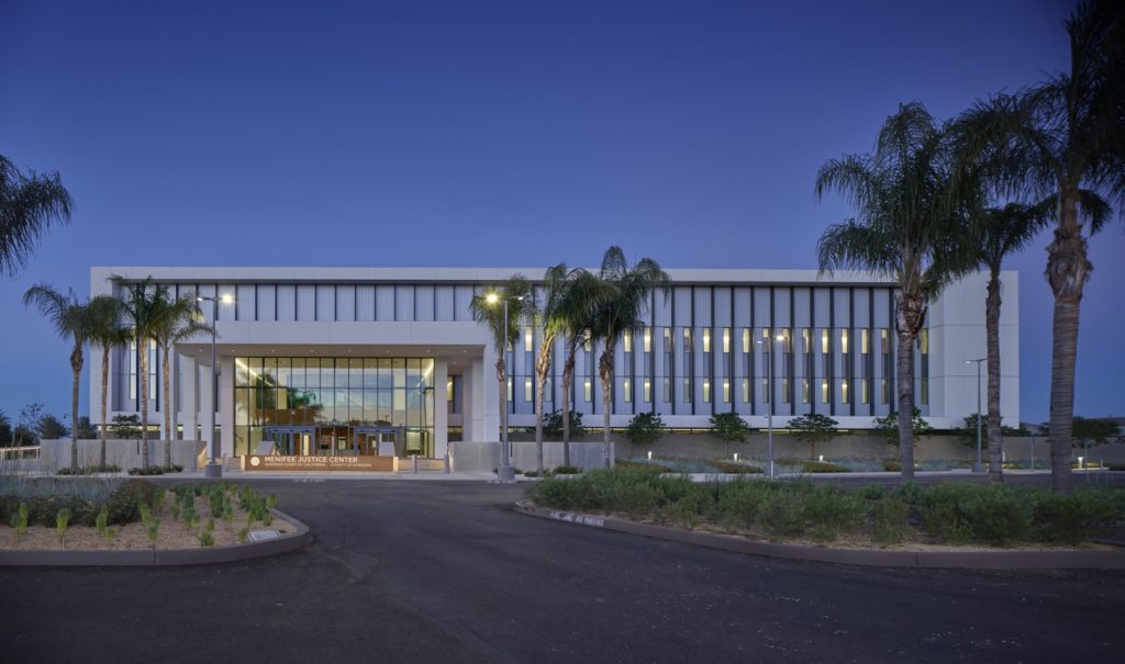 Menifee Justice Center, Riverside County Superior Court, where domestic violence restraining order hearings are held